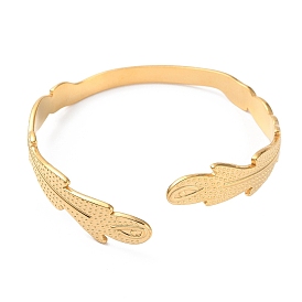 304 Stainless Steel Feather Shape Cuff Bangles