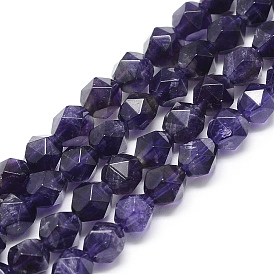 Природный аметист нитей бисера, звезды вырезать круглые бусы, граненые