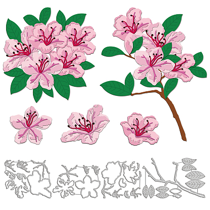 Углеродистая сталь разрезает трафареты, для diy scrapbooking, Фотоальбом, декоративная бумага для тиснения, цвет нержавеющей стали, узор азалия