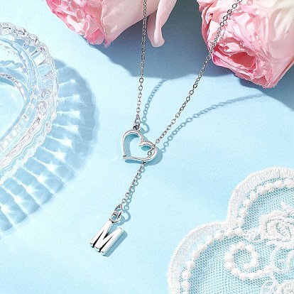 Регулируемые 304 ожерелья-лариаты из нержавеющей стали, ожерелья из сплава с подвеской в виде буквы «м» на день матери