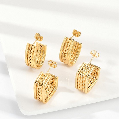 201 из нержавеющей стали серьги, с 304 штифтов из нержавеющей стали, вакуумное покрытие pvd, U-образный