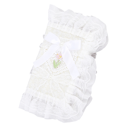 Couvertures de livres en dentelle de polyester, cahier enveloppements, avec ruban bowknot