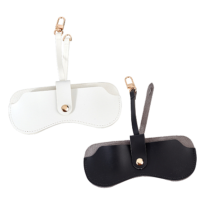 2 шт 2 цвета портативные футляры для очков из ПВХ кожи, многофункциональная сумка для хранения, с поворотной застежкой из цинкового сплава, для очков, солнцезащитные очки протектор