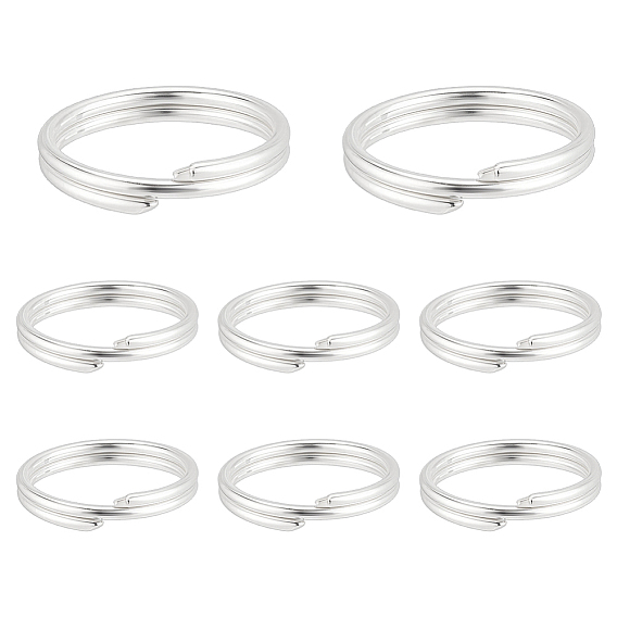 8Pcs 925 Sterling Silver Split Jump Rings, Double Loop Jump Rings, Round Rings