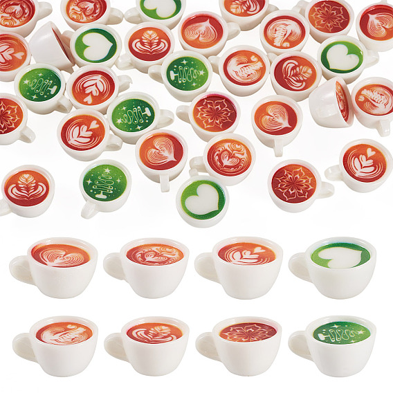 32 шт. 8 цветная непрозрачная смола для украшения кофейных чашек, аксессуары для кукольного домика