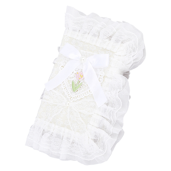 Polyester Lace Book Covers, Notebook Wraps, with Bowknot Ribbon