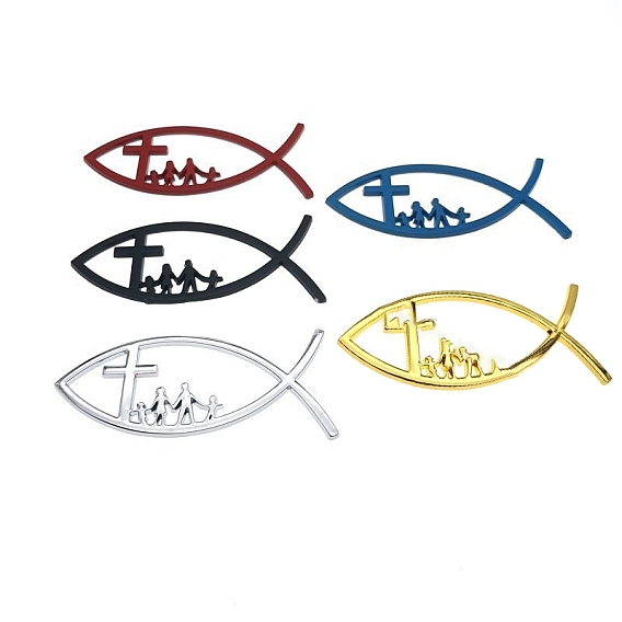 Самоклеящиеся наклейки на автомобиль из цинкового сплава, рыба-иезуит