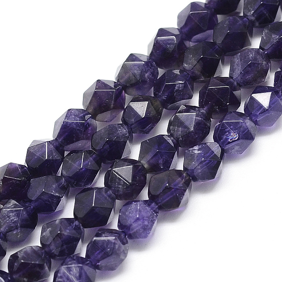 Природный аметист нитей бисера, звезды вырезать круглые бусы, граненые