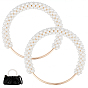 ABS Imitation Pearl Bag Handles, Rings Shaped Purse Handles, Golden