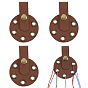 Imitation Leather with Alloy Yarn Divider, Flat Round, Antique Bronze
