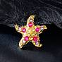 Сплав горный хрусталь брошь, изысканные значки на лацкан для мужчин и женщин, морская звезда