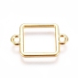 Zinc Alloy Links/Connectors, Open Back Bezel, For DIY UV Resin, Epoxy Resin, Pressed Flower Jewelry, Square