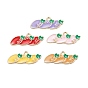 Alloy Enamel Pendants, for Earrings, Light Gold, Carrot