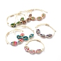 Printed Cowrie Shell Beads Braided Beads Bracelets, with Korean Waxed Polyester Cord