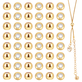 60 латунные бусины шт., резина внутри, ползунки, долговечный, рондель