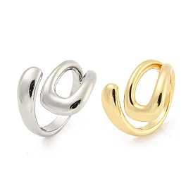 Brass Open Cuff Rings, Long-Lasting Plated