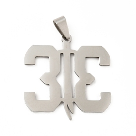 Pendentifs en acier inoxydable, nombre 201 charme