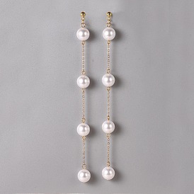 Болтаются серьги, с пластиковыми бусинами из искусственного жемчуга, медные кабельные цепи и 304 серьги из нержавеющей стали