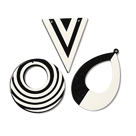 Black and White Stitching Acrylic Pendants