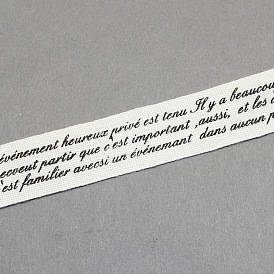 Palabras cinta de algodón estampada, cinta personalizada, 5/8 pulgada (15 mm), aproximadamente 20 yardas / rollo (18.28 m / rollo)