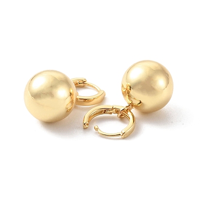 Rack Plating Brass Dangle Hoop Earrings for Women, Long-Lasting Plated, Lead Free & Cadmium Free, Round
