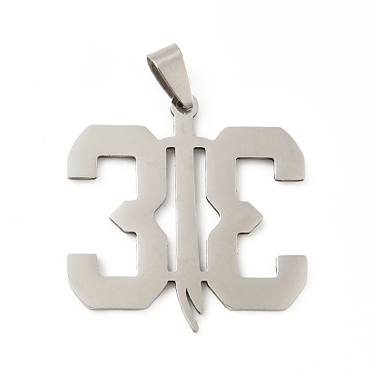 Pendentifs en acier inoxydable, nombre 201 charme