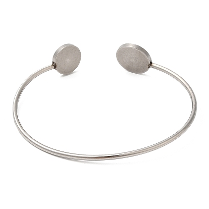 304 Stainless Steel Bangle Makings, Blank Cabochon Settings
