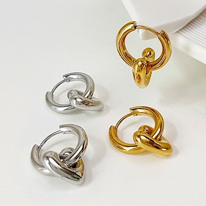 Сердце 304 нержавеющей стали серьги обруча