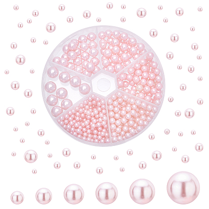 520Pcs 6 Sizes Imitation Pearl Acrylic Beads, No Hole, Round