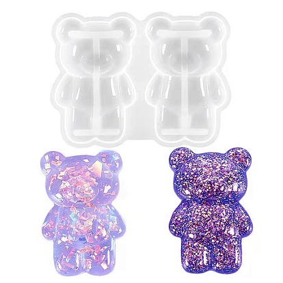 Bear Display Decoration Food Grade Silicone Mold, Resin Casting Molds, for UV Resin, Epoxy Resin Craft Making