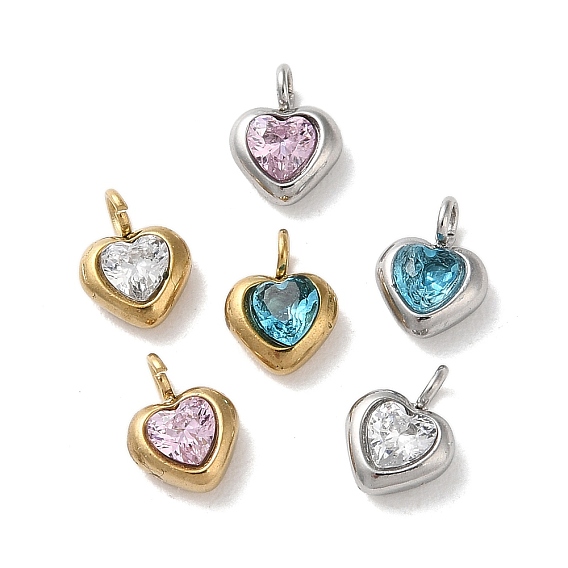 304 микро нержавеющей стали прокладывать Цирконом подвески, сердце прелести