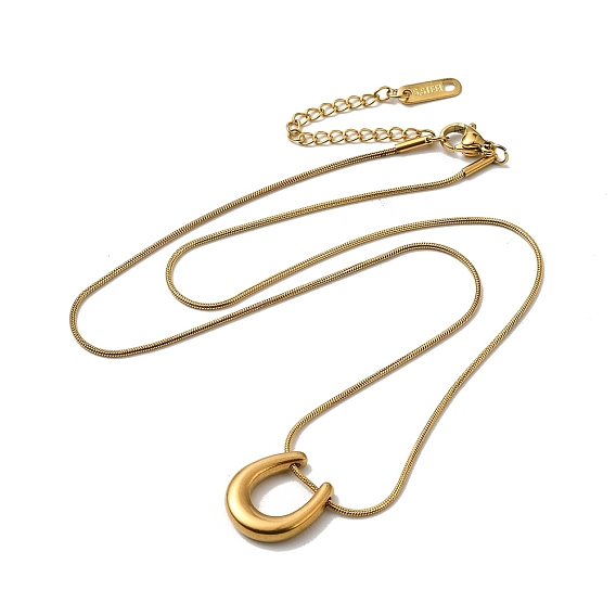 304 colliers à pendentif en forme d'arc en acier inoxydable avec chaînes serpent rondes