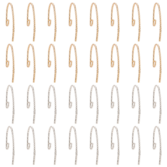 32 шт. 2 цвета латунные крючки для сережек, 