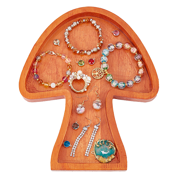 Wood Presentation Boxes for Gemstone Display, Mushroom Shapes