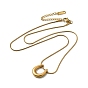304 Stinless Steel Arch Pendant Necklaces with Round Snake Chains