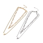 304 Stainless Steel Double Chains Multi Layered Necklace with Heart Beaded for Women