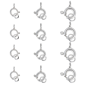 12 шт. 3 размер 925 застежки-кольца из стерлингового серебра, с 12 открытыми соединительными кольцами