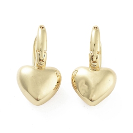 Heart Brass Hoop Earrings, Long-Lasting Plated, Lead Free & Cadmium Free