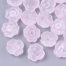 Perles de verre peintes par pulvérisation transparent, fleur