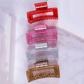 Прямоугольные блестящие смоляные заколки-коготь для волос