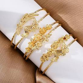 Латунь манжеты браслеты, браслеты с крутящим моментом для женщин, стойки покрытие, без кадмия и без свинца, прочное покрытие