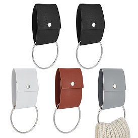 5шт. 4 цвета крючок для полотенца из искусственной кожи, с железными кольцами