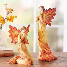 Осенние смоляные фигурки ангелов из кленового листа, для украшения рабочего стола домашнего офиса