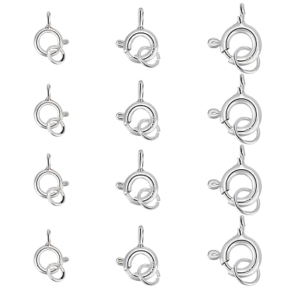 12 шт. 3 размер 925 застежки-кольца из стерлингового серебра, с 12 открытыми соединительными кольцами