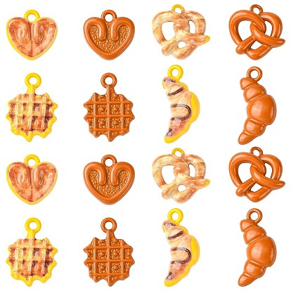 40 шт. 8 стили подвески из сплава, окрашенного запекаемой краской, мини-подвески в виде хлеба