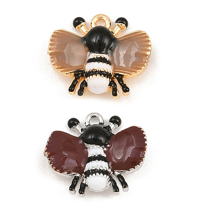 Laiton émail pendentifs, charmes d'abeilles