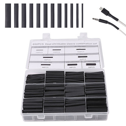 650шт. полиэтиленовых пластиковых изоляционных термоусадочных трубок