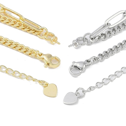 Изготовление ожерелья из латунной кубинской цепочки и цепочки со скрепками, за половину пробурено бисера