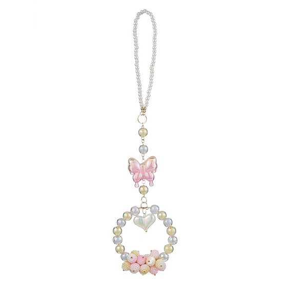 Acrylic Butterfly Heart Pendant Decorations, for Car Hanging Ornaments