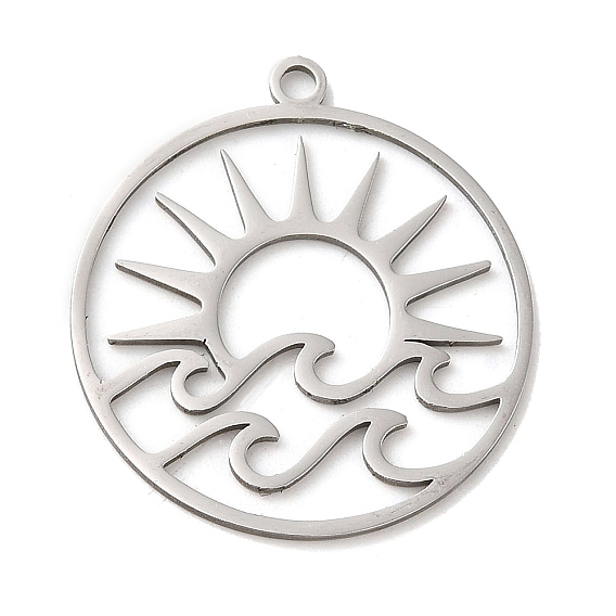 201 подвески из нержавеющей стали, плоские круглые с солнцем